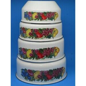 Vitroceramic Induction Enamel Nesting Bowls Set 4
